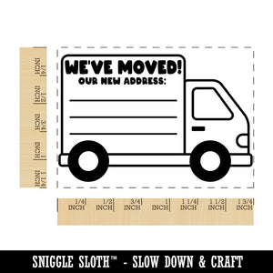 We've Moved Our New Address Moving Truck Rectangle Rubber Stamp for Stamping Crafting