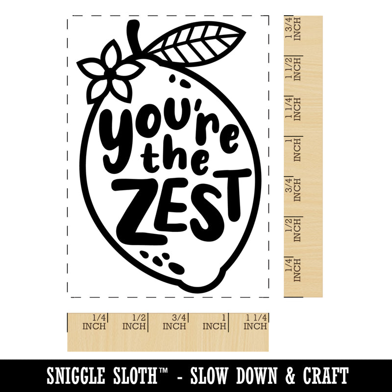 You're the Best Zest Lemon Rectangle Rubber Stamp for Stamping Crafting