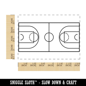 Basketball Court Aerial Top View Rectangle Rubber Stamp for Stamping Crafting