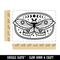 Celestial Lunar Moth Butterfly Rectangle Rubber Stamp for Stamping Crafting