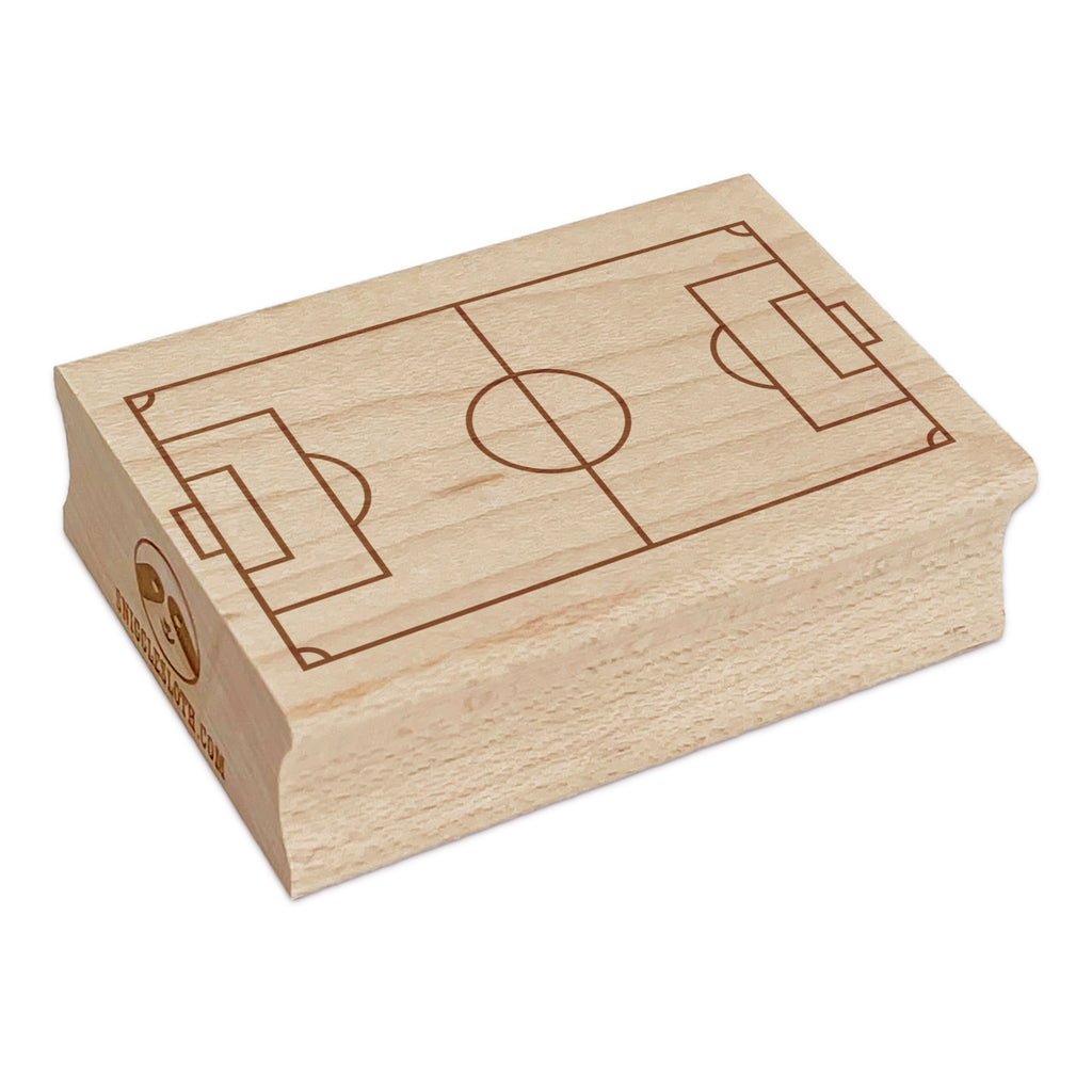 Soccer Football Field Aerial Top View Rectangle Rubber Stamp for Stamping Crafting