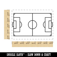 Soccer Football Field Aerial Top View Rectangle Rubber Stamp for Stamping Crafting