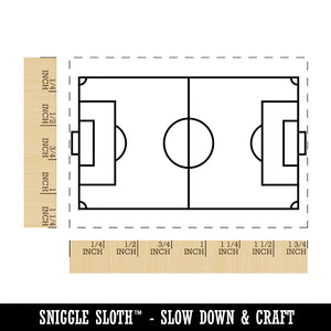 Soccer Football Field Aerial Top View Rectangle Rubber Stamp for Stamping Crafting