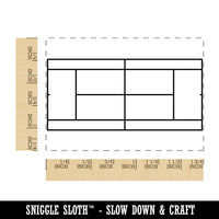 Tennis Court Aerial Top View Rectangle Rubber Stamp for Stamping Crafting
