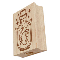 Heart in Bottle Rectangle Rubber Stamp for Stamping Crafting