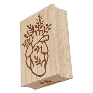 Magic Heart Plants Foliage Rectangle Rubber Stamp for Stamping Crafting