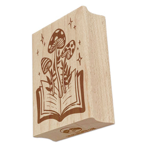 Magical Book Mushrooms Ferns Rectangle Rubber Stamp for Stamping Crafting