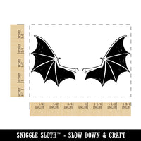 Bat Demon Devil Wings Rectangle Rubber Stamp for Stamping Crafting