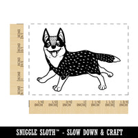 Cartoon Australian Cattle Dog Rectangle Rubber Stamp for Stamping Crafting