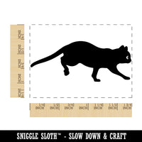 Cat on the Move Running Rectangle Rubber Stamp for Stamping Crafting