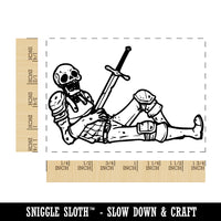 Dead Skeleton Warrior with Sword Rectangle Rubber Stamp for Stamping Crafting