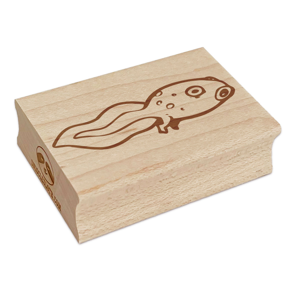 Frog Tadpole Rectangle Rubber Stamp for Stamping Crafting