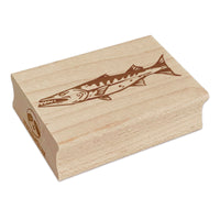 Great Barracuda Toothy Fish Rectangle Rubber Stamp for Stamping Crafting