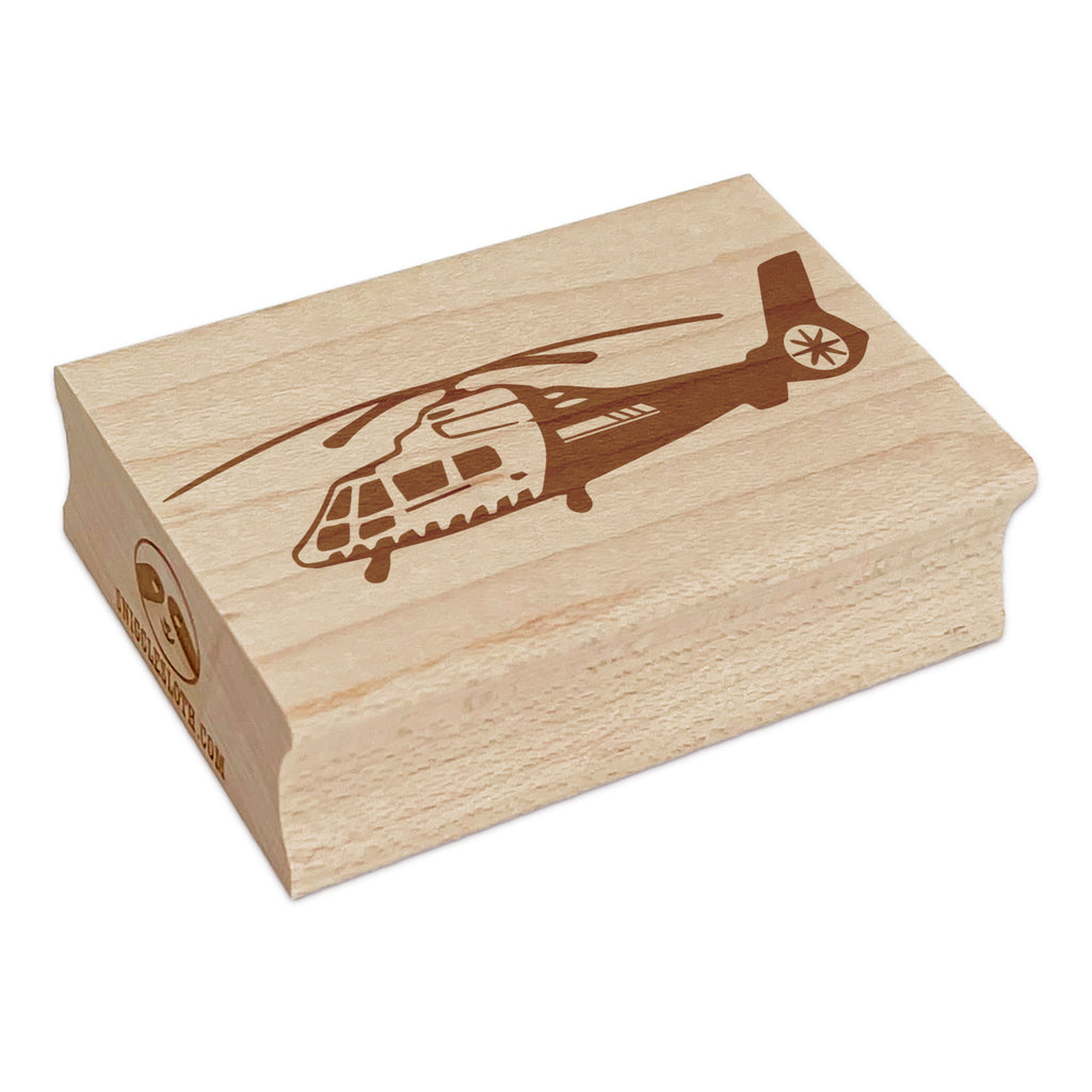 Helicopter Emergency Vehicle Rectangle Rubber Stamp for Stamping Crafting
