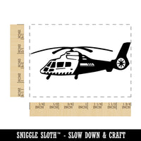 Helicopter Emergency Vehicle Rectangle Rubber Stamp for Stamping Crafting