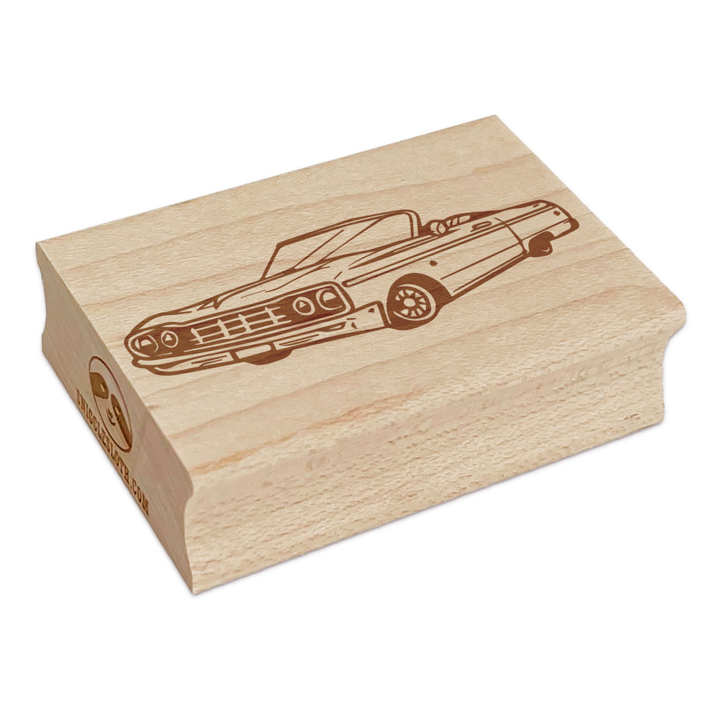 Lowrider Classic Vintage Car Rectangle Rubber Stamp for Stamping Crafting