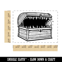 Mimic Dungeon Monster Treasure Chest Rectangle Rubber Stamp for Stamping Crafting