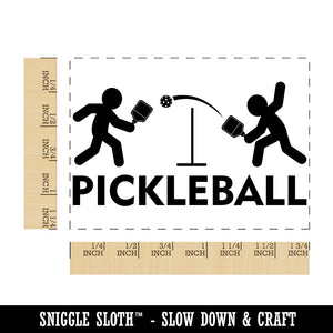 Pickleball Players Volley Sport Rectangle Rubber Stamp for Stamping Crafting