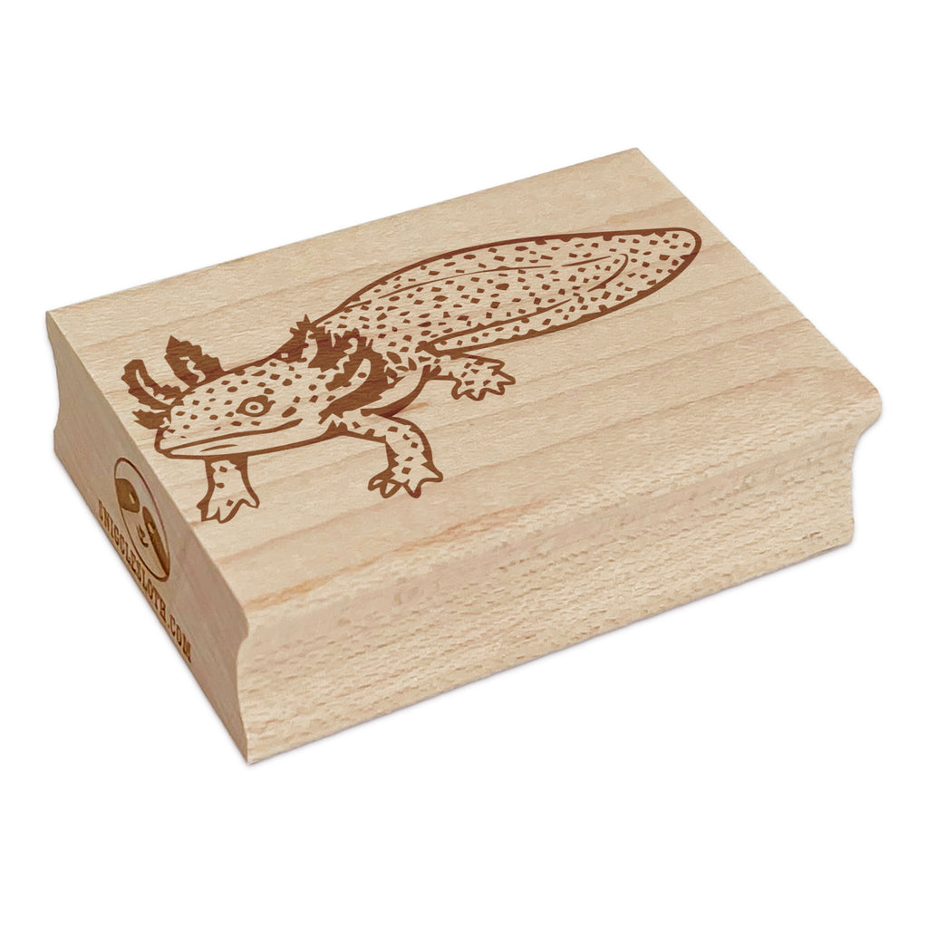 Realistic Spotted Axolotl Mexican Amphibian Rectangle Rubber Stamp for Stamping Crafting