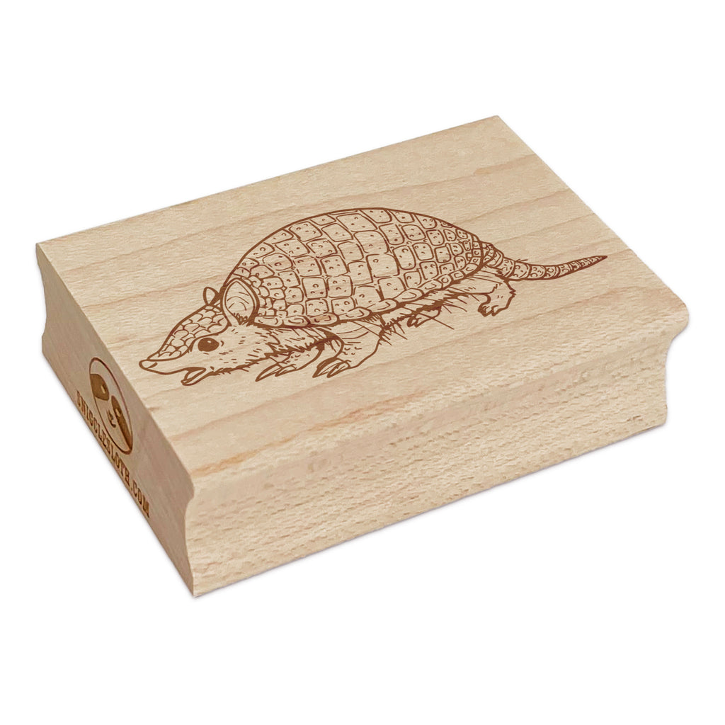 Screaming Hairy Armadillo Rectangle Rubber Stamp for Stamping Crafting