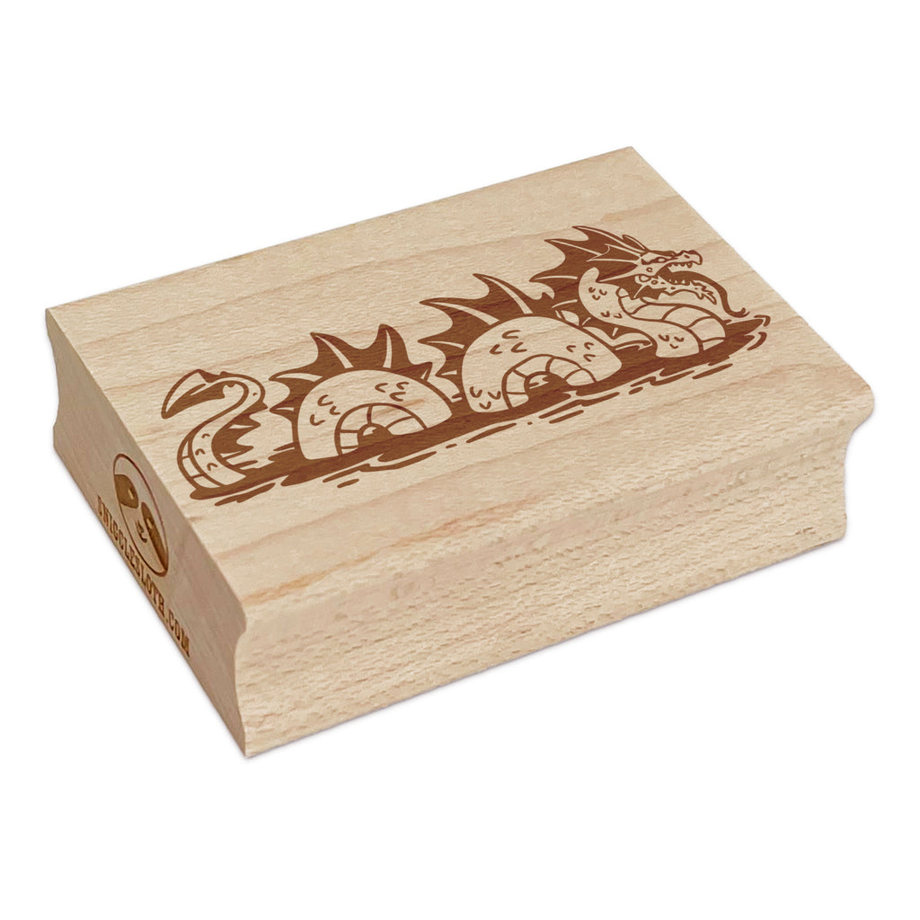 Sea Serpent Dragon Mythological Creature Rectangle Rubber Stamp for Stamping Crafting