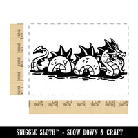 Sea Serpent Dragon Mythological Creature Rectangle Rubber Stamp for Stamping Crafting