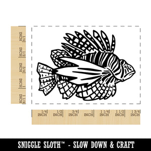 Striped Regal Lionfish Rectangle Rubber Stamp for Stamping Crafting