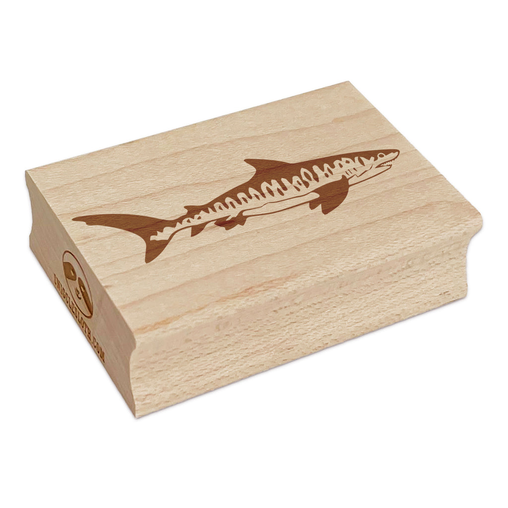 Striped Tiger Shark Rectangle Rubber Stamp for Stamping Crafting