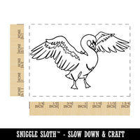 Swan Artsy Contour Line Rectangle Rubber Stamp for Stamping Crafting