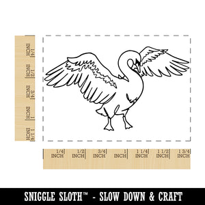 Swan Artsy Contour Line Rectangle Rubber Stamp for Stamping Crafting