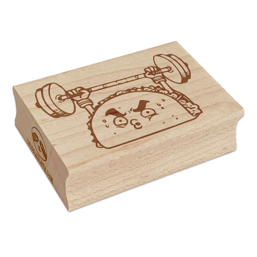 Taco Lifting Barbell Workout Rectangle Rubber Stamp for Stamping Crafting
