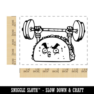 Taco Lifting Barbell Workout Rectangle Rubber Stamp for Stamping Crafting