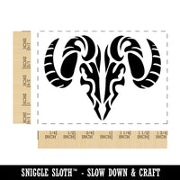 Tribal Ram Skull Rectangle Rubber Stamp for Stamping Crafting