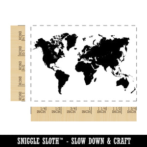 World Map Travel Rectangle Rubber Stamp for Stamping Crafting