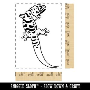 Adorable Giant Day Gecko Lizard Rectangle Rubber Stamp for Stamping Crafting