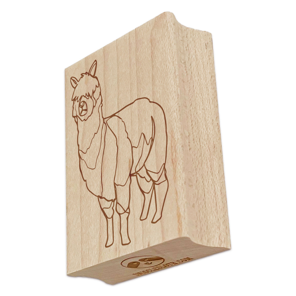 Alpaca Artsy Contour Line Rectangle Rubber Stamp for Stamping Crafting
