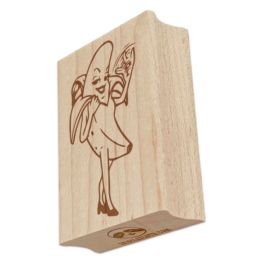 Appeeling Banana Fanning Herself Rectangle Rubber Stamp for Stamping Crafting