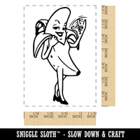 Appeeling Banana Fanning Herself Rectangle Rubber Stamp for Stamping Crafting