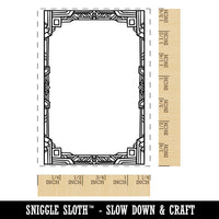 Art Deco Geometric Frame Rectangle Rubber Stamp for Stamping Crafting