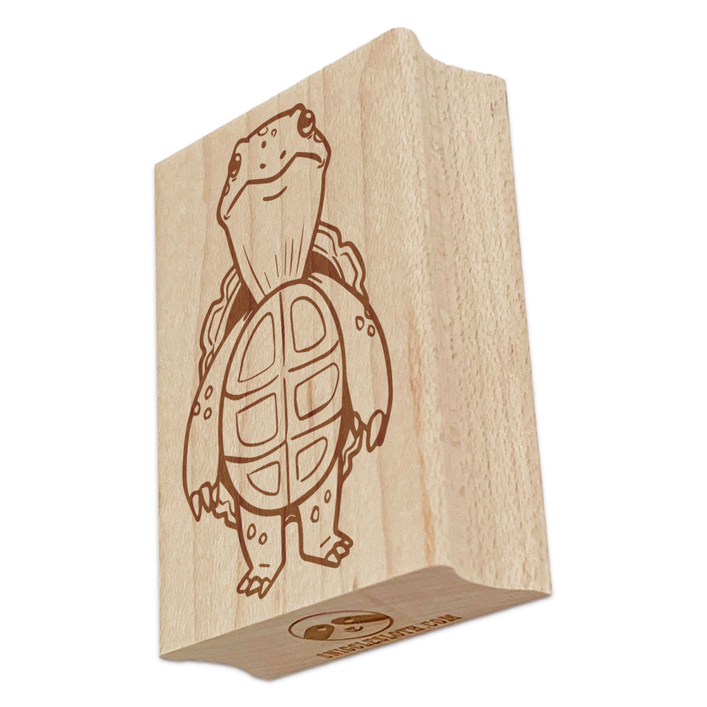 Awkward Standing Turtle Rectangle Rubber Stamp for Stamping Crafting