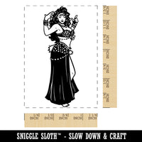 Beautiful Egyptian Belly Dancer Rectangle Rubber Stamp for Stamping Crafting