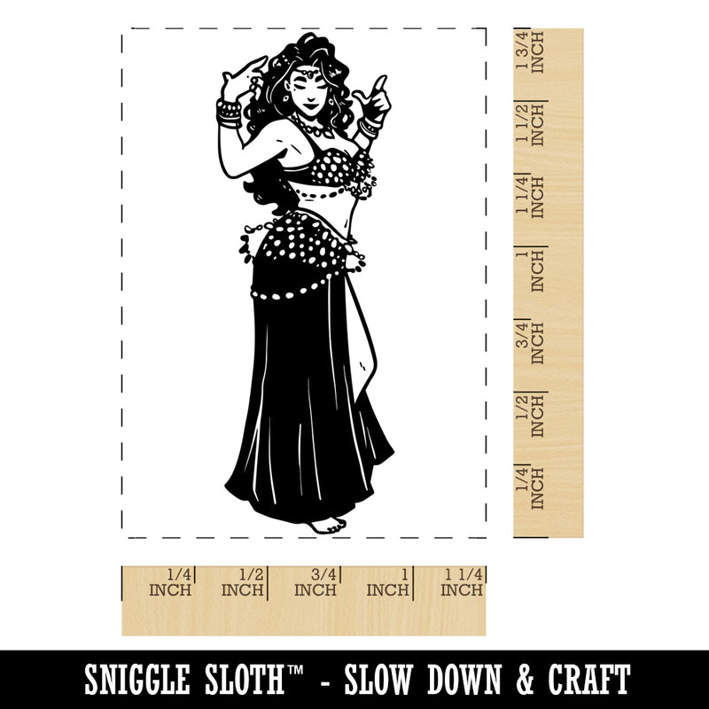 Beautiful Egyptian Belly Dancer Rectangle Rubber Stamp for Stamping Crafting