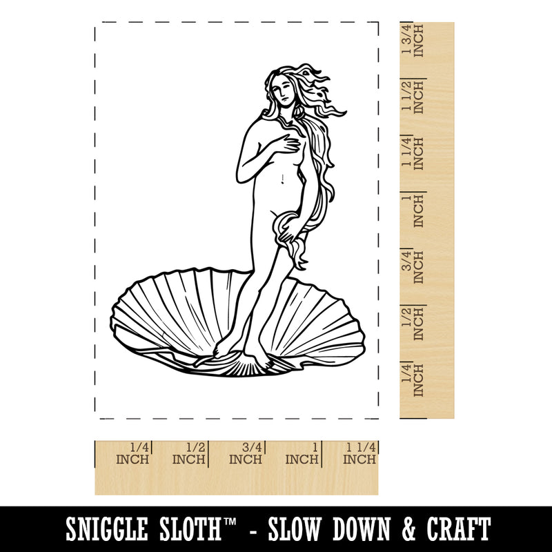 Birth of Venus Botticelli Painting Rectangle Rubber Stamp for Stamping Crafting