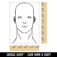 Blank Customizable Man Face Rectangle Rubber Stamp for Stamping Crafting