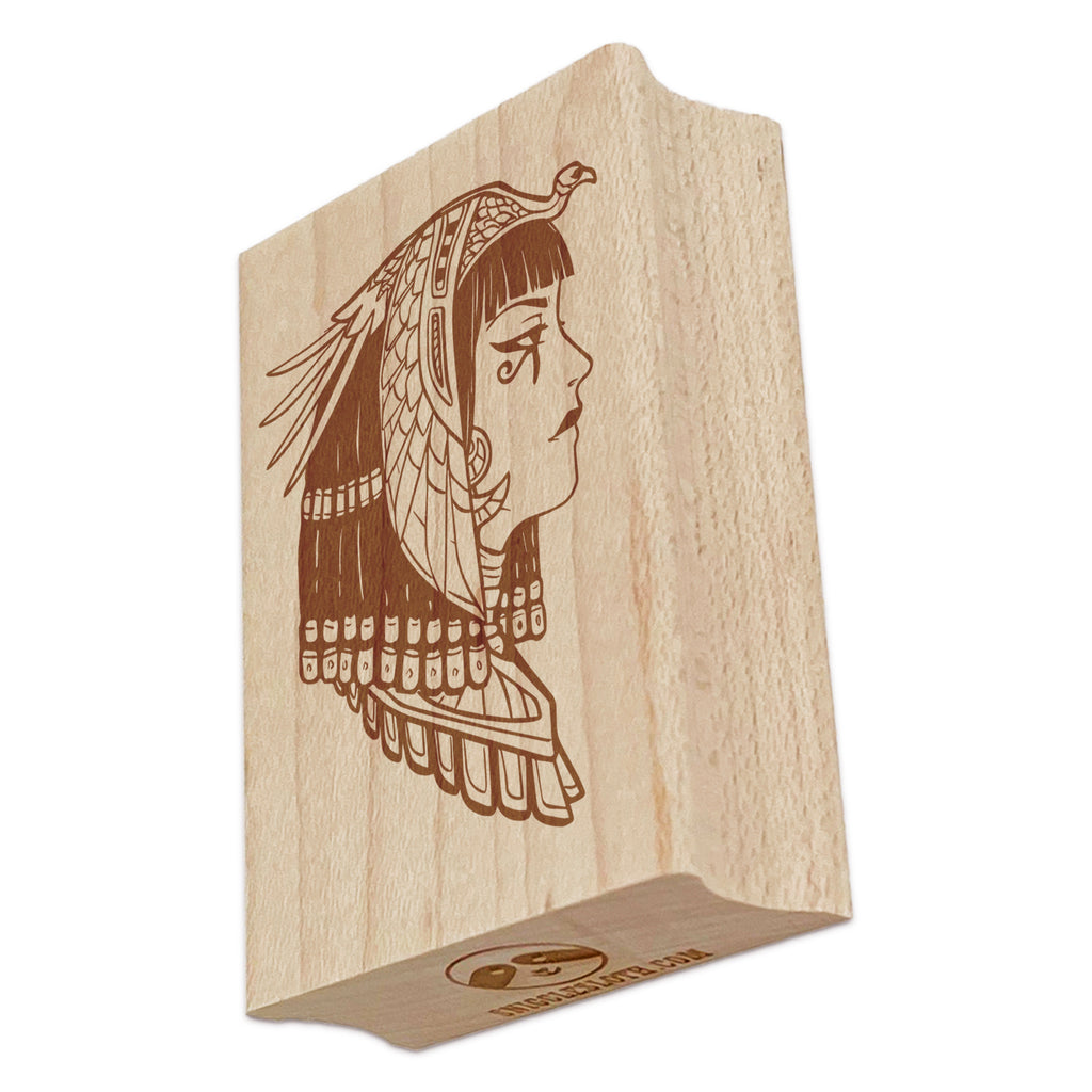 Cleopatra Egyptian Queen Bust Rectangle Rubber Stamp for Stamping Crafting