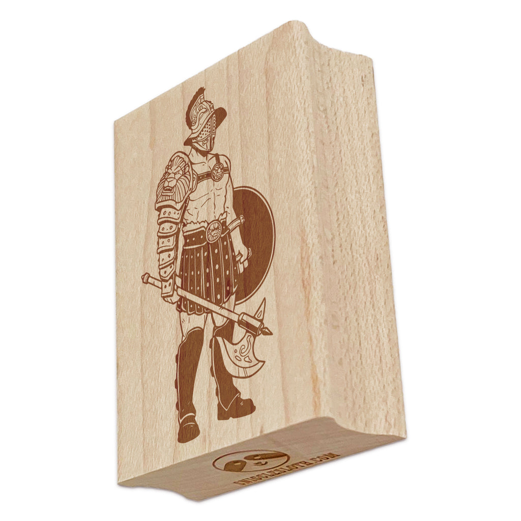 Colosseum Gladiator Warrior Fighter Rectangle Rubber Stamp for Stamping Crafting