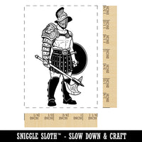 Colosseum Gladiator Warrior Fighter Rectangle Rubber Stamp for Stamping Crafting