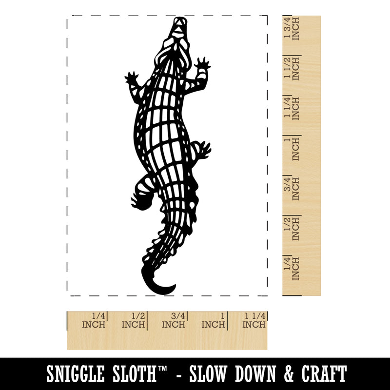 Crawling Crocodile Alligator Reptile Rectangle Rubber Stamp for Stamping Crafting