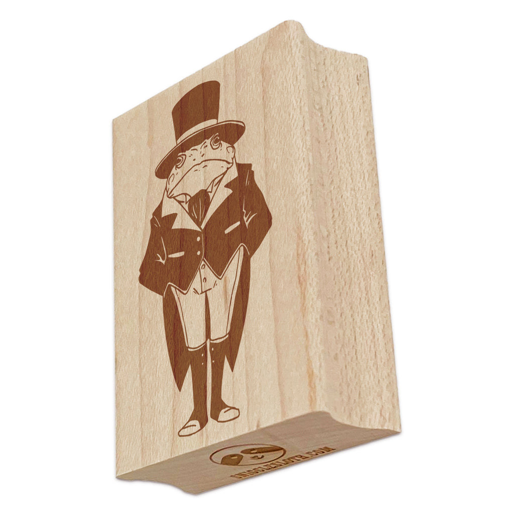 Dapper Gentleman Toad In Coat Rectangle Rubber Stamp for Stamping Crafting
