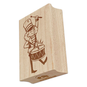 Drummer Drumming Marching Band 12 Days of Christmas Rectangle Rubber Stamp for Stamping Crafting